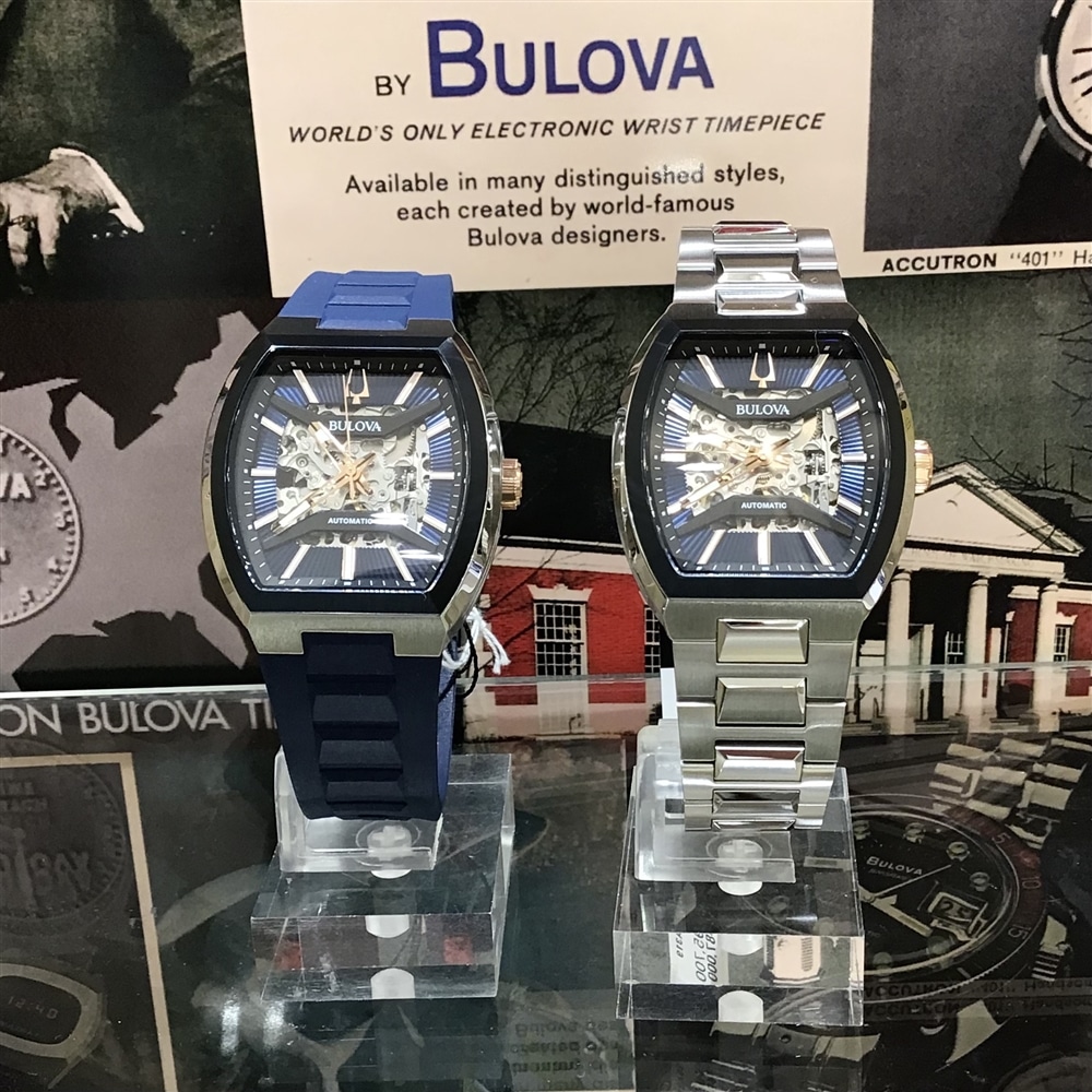 【BULOVA】人気のトノー型のスケルトンメカシリーズ!