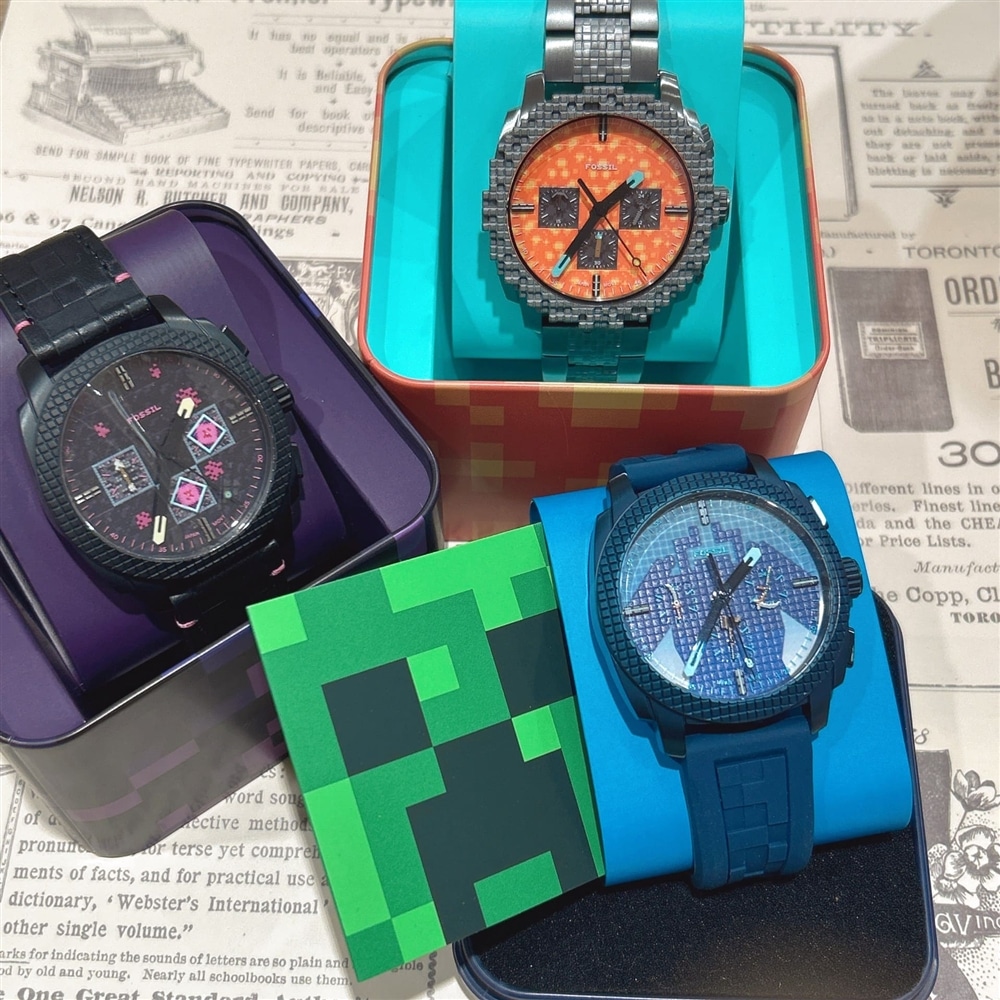 【FOSSIL】超人気ゲーム「マインクラフト」とのコラボウォッチが登場しております！