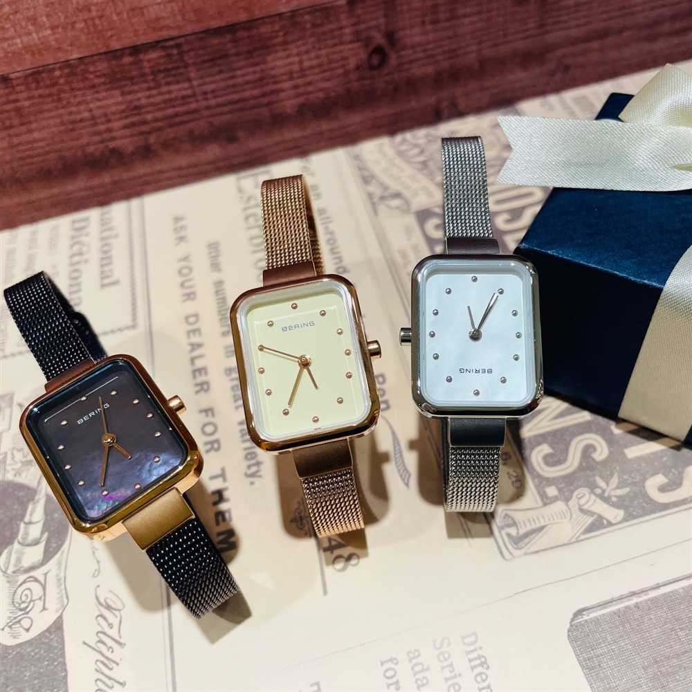 【BERING】スクエア型のビジネスにもおすすめなシェル文字盤をご紹介!